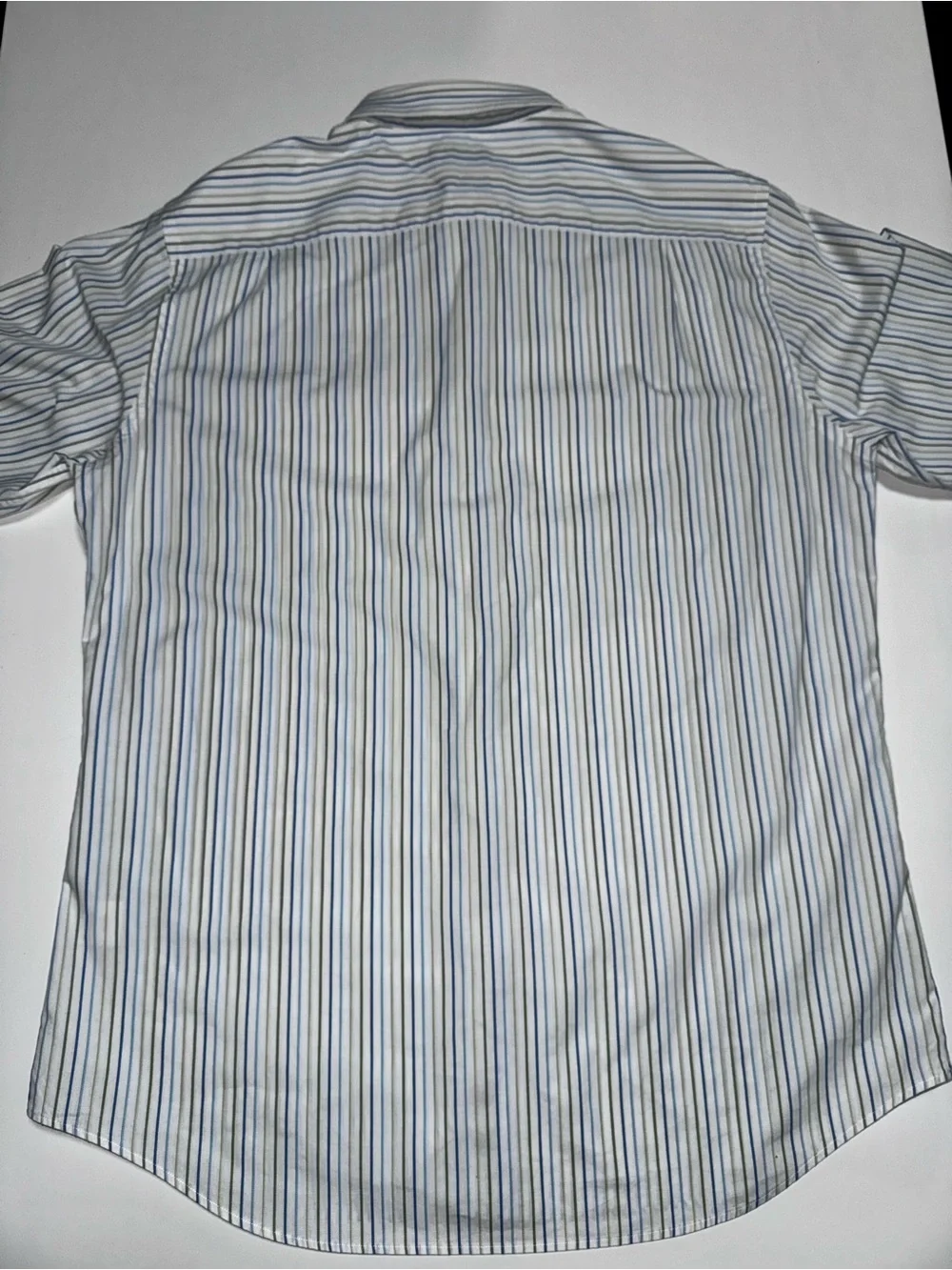 Banana Republic White Dress Shirt with Blue and Gray Stripes, 16-16,5 L